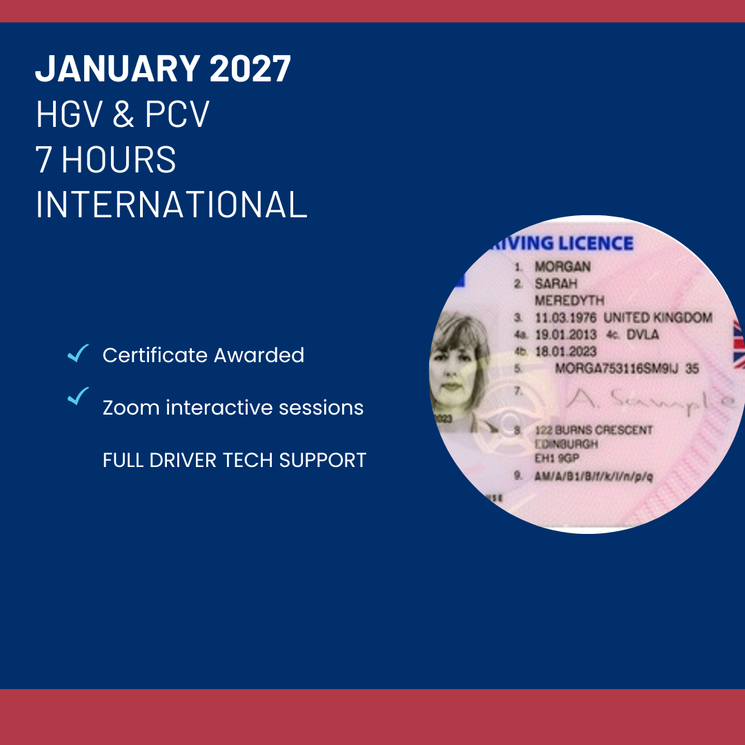 7# JANUARY 2027 Renew Your Old Card 7 Hour Course Both HGV or PCV