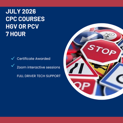 P106f: JULY International 7 Hours  Driver CPC From £23.75, Qualify for Both HGV & PCV