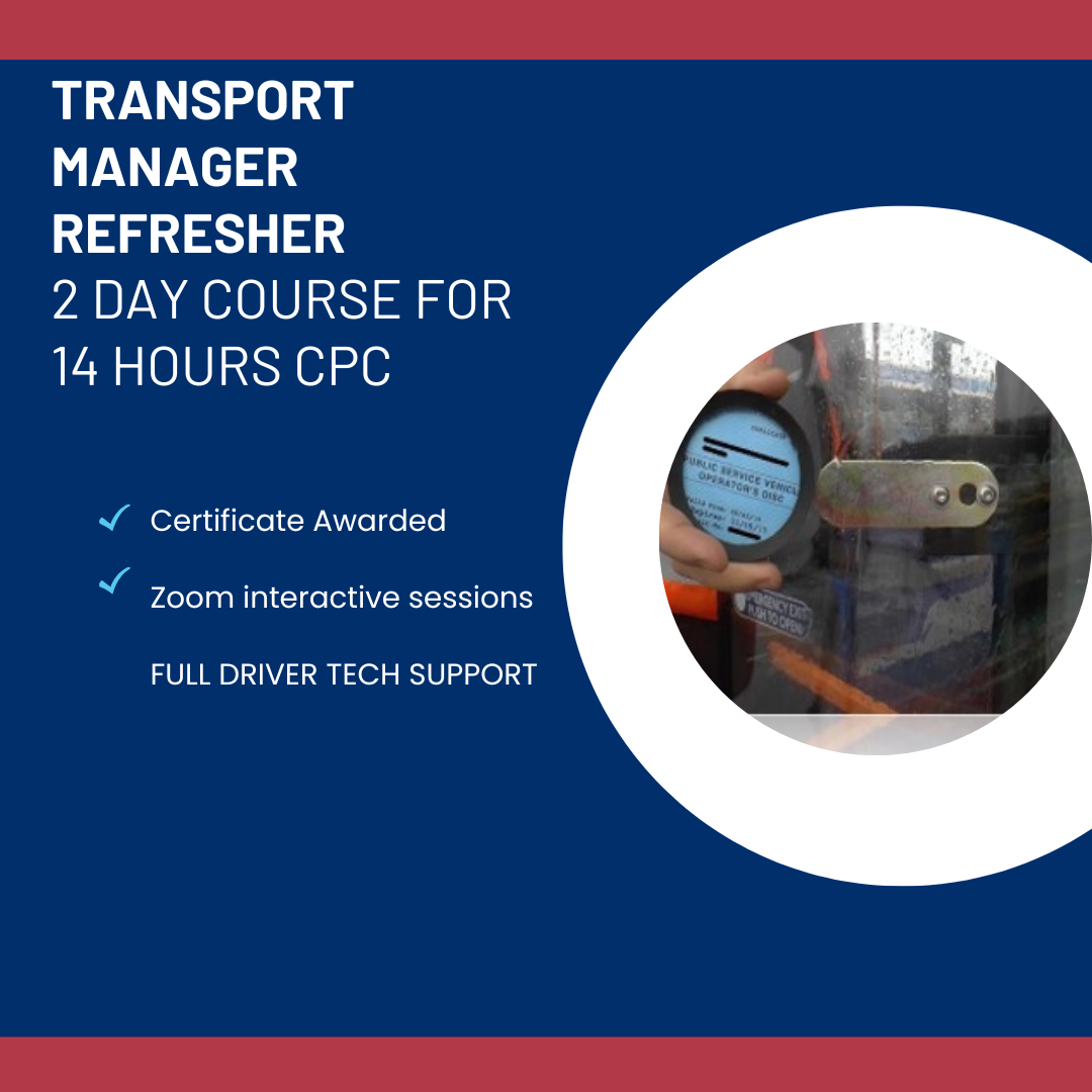 A14: Two Day HGV/PCV TM Transport Managers Refresher Courses 14 hours CPC